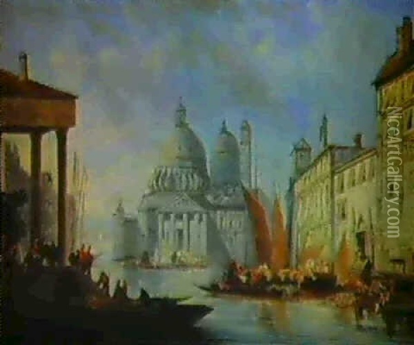 A Capriccio View Of Venice Oil Painting - Alexandre Defaux