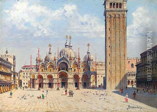 View Of The Basilica Of San Marco Oil Painting - Antonietta Brandeis