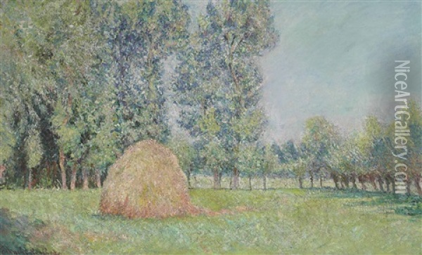 La Meule, Plaines Des Ajoux, Giverny Oil Painting - Blanche Hoschede-Monet