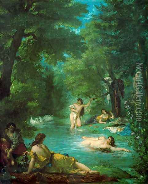 Femmes turques au bain Oil Painting - Eugene Delacroix