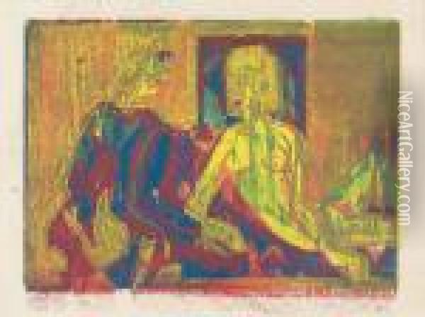 Unterhaltung Oil Painting - Ernst Ludwig Kirchner