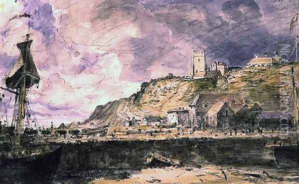 Folkestone Harbour, 1833 Oil Painting - John Constable