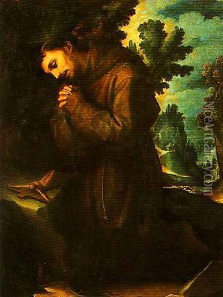 St Francis in Prayer Oil Painting - Lodovico Cardi Cigoli