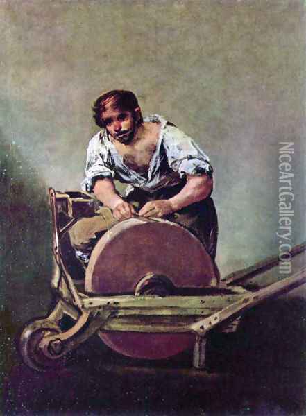 Knife Grinder Oil Painting - Francisco De Goya y Lucientes