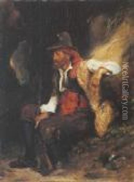 Brigand Au Repos Oil Painting - Eugene Delacroix