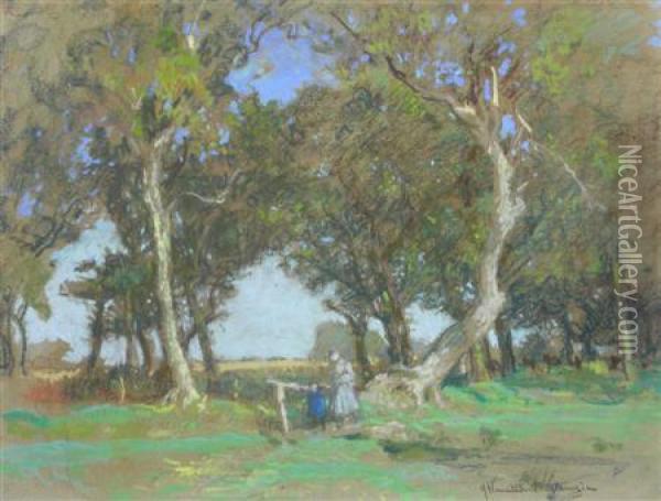 A Woodland Walk Oil Painting - James Hamilton Mackenzie