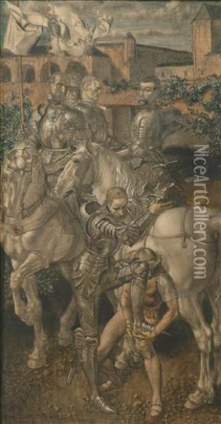 Knights Of The Grail Oil Painting - Theodor Baierl