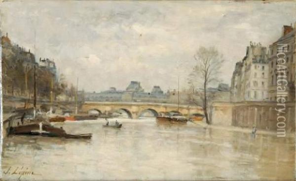 Petit Bras De Seine Au Pont Neuf Oil Painting - Stanislas Lepine