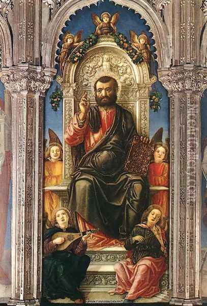 Triptych of St Mark (detail) 1474 Oil Painting - Bartolomeo Vivarini