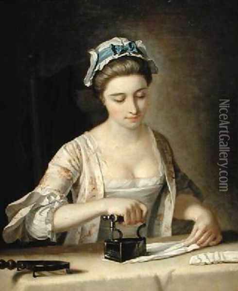 Domestic Employment Ironing Oil Painting - Henry Robert Morland