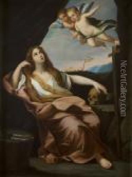 Maddalena In Estasi Con Angeli Oil Painting - Guido Reni