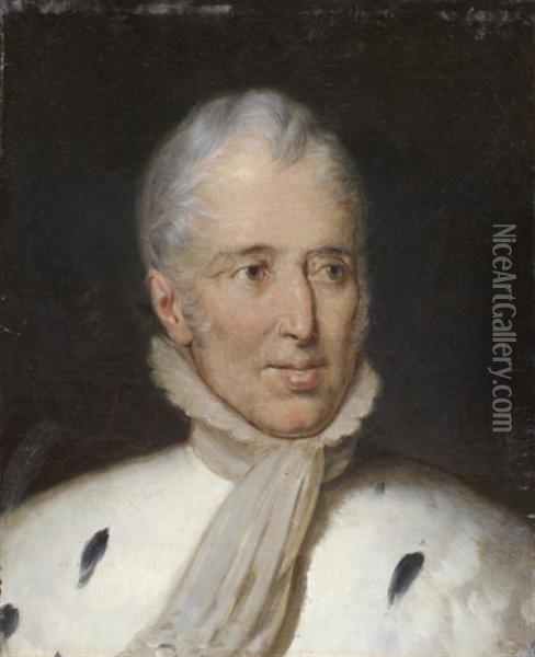 Portrait De Charles X En Tenue De Sacre Oil Painting - Paulin Jean Baptiste Guerin