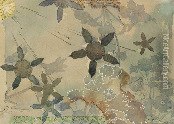 Stilisierte Pflanzen (studie) Oil Painting - Augusto Giacometti