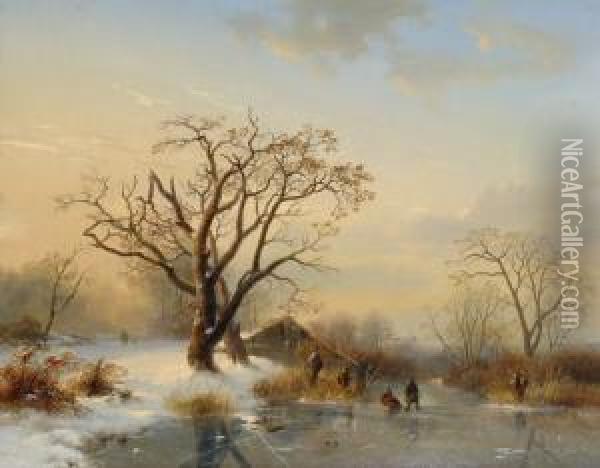 Winter Landscape Oil Painting - Cornelis Lieste