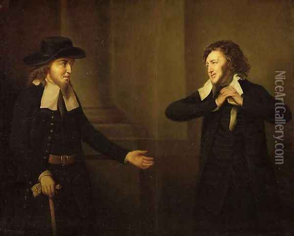 Shylock and Tubal from Act III, Scene ii of The Merchant of Venice by William Shakespeare Oil Painting - Herbert Stoppelaer