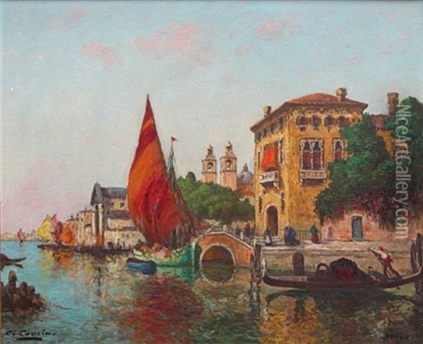 Venise, Vue De La Giudecca Oil Painting - Charles Cousin