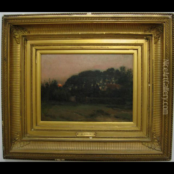 Equihen Pres Boulogne - France Sunset Oil Painting - Marie, Nee Guillet Cazin