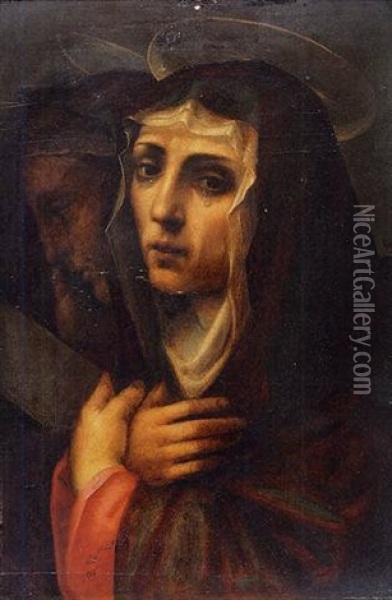 Mater Dolorosa Oil Painting - Giovanni Antonio Sogliani