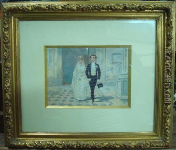 Le Mariage Oil Painting - Albert Guillaume