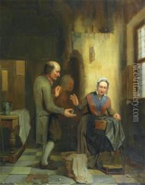The Proposal Oil Painting - Ferdinand de Braekeleer