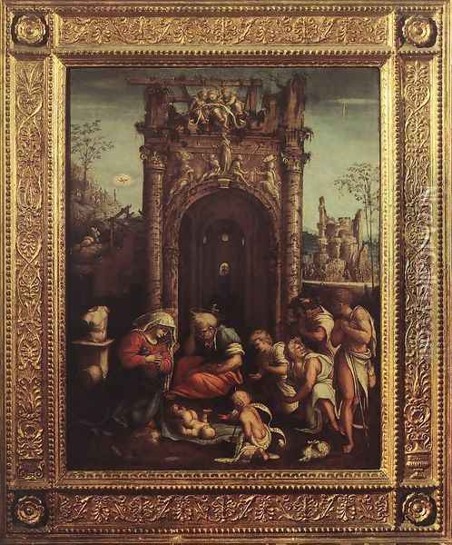 Adoration of the Shepherds 1515 Oil Painting - Amico Aspertini
