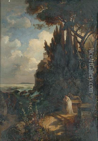 Iphigenia's Meditations In Taurus. Oil Painting - Edmund Friedrich Kanoldt