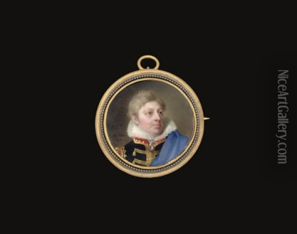 William, 3rd Viscount Courtenay, Later 9th Earl Of Devon Oil Painting - Jean Baptiste Jacques Augustin