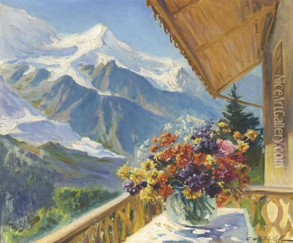 Mont Blanc, Switzerland Oil Painting - Constantin Alexandr. Westchiloff