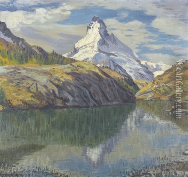 Herbststimmung Am Moosjesee Oil Painting - Waldemar Theophil Fink