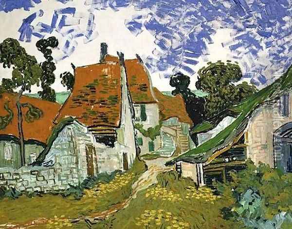 Village Street In Auvers Oil Painting - Vincent Van Gogh