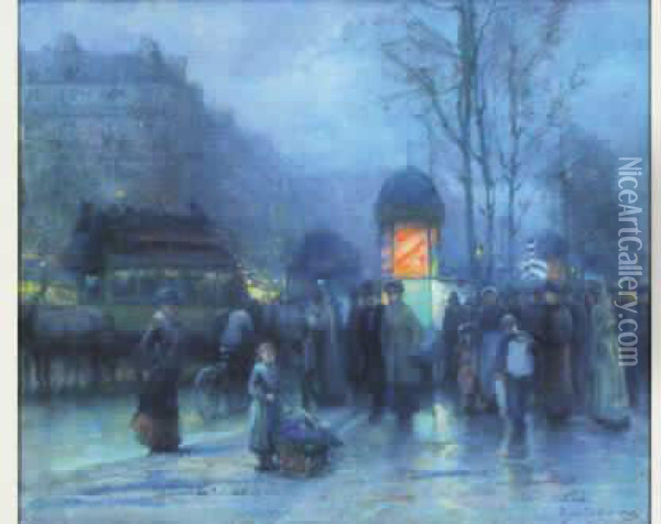 Vue De Paris La Nuit Oil Painting - Karl Cartier