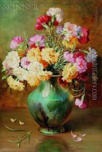 Bouquet Of Carnations Oil Painting - Emily Harris Mcgary Selinger