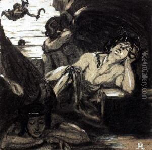 Perseus Und Die Gorgonen Oil Painting - Alfred Renz