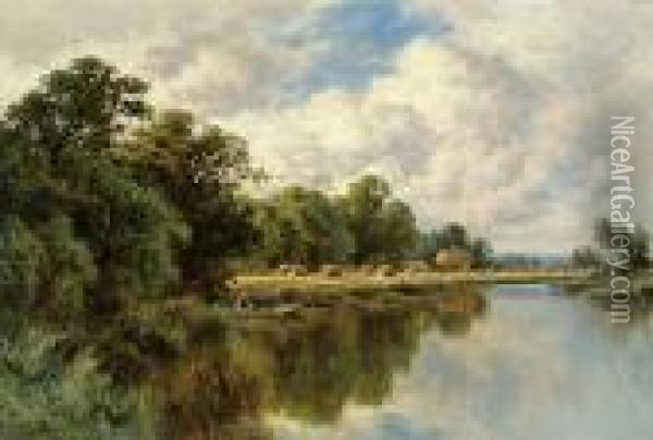 Chertsey On Thames Oil Painting - Henry Hillier Parker