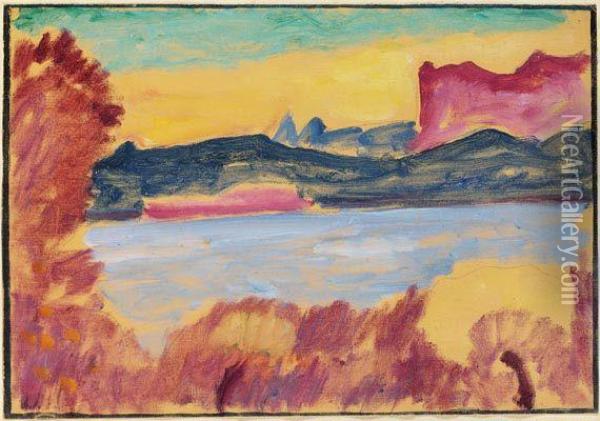 Landschaft Genfer See Oil Painting - Alexei Jawlensky