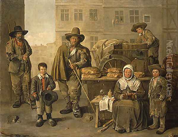 The Bakers Cart 1656 Oil Painting - Jean Michelin
