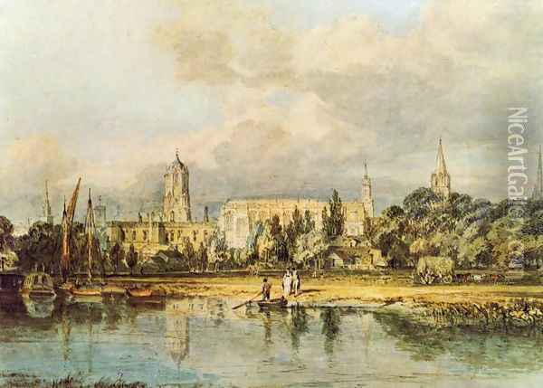 South View Of Christ Church Etc From The Meadows Oil Painting - Joseph Mallord William Turner