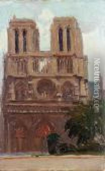 Katedra Notre Dame Oil Painting - Stanislaw Kamocki