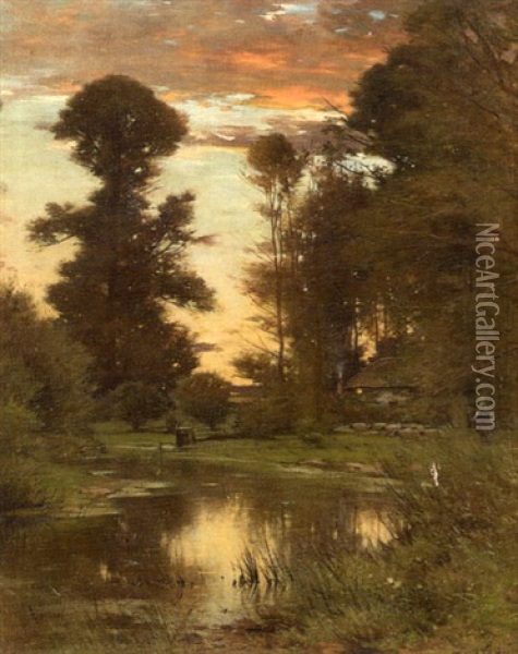 The Evening Light Oil Painting - Ernest Parton