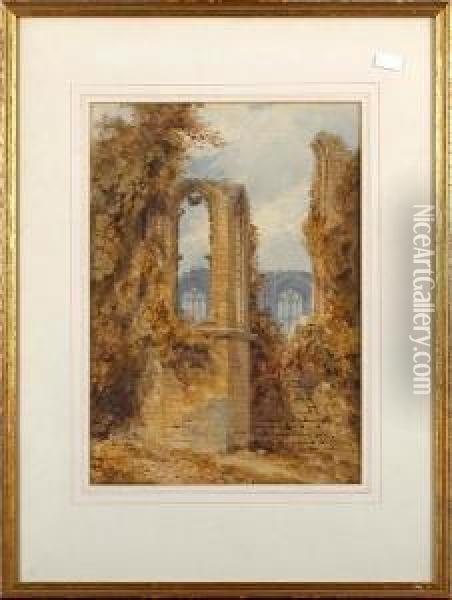 Oriel Window Of Kenilworth Castle Oil Painting - William Page