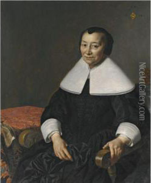Portrait Of A Woman, Seated In A Chair Oil Painting - Michiel Van Miereveldt
