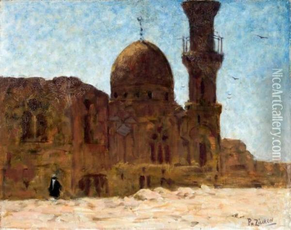 Ruines De La Mosque D'akzonkor, Le Caire Oil Painting - Philip Zilcken
