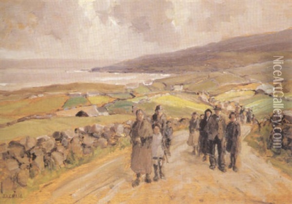 Sunday Morning, Bloody Foreland, Co. Donegal Oil Painting - James Humbert Craig
