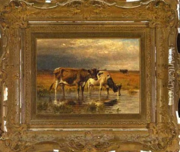 In The Meadow Pool Oil Painting - Thomas Bigelow Craig