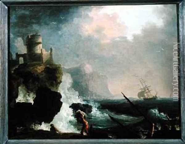 The Storm Oil Painting - Charles Francois Lacroix de Marseille