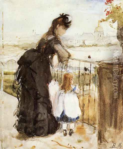 On the Balcony 1872 Oil Painting - Berthe Morisot
