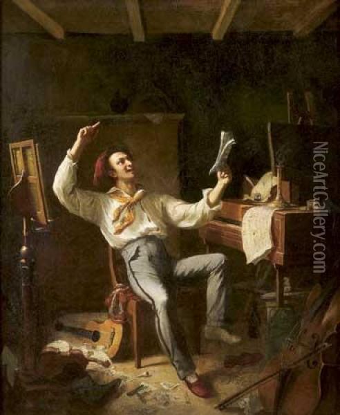 (le Locle 1784 Ou 1786 - Paris 1869) Oil Painting - Louis Aime Grosclaude