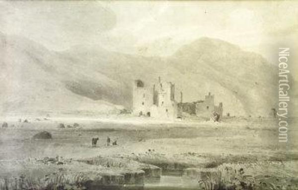 Abbey At Fore, Co Westmeath Oil Painting - Charles Vallancey Pratt