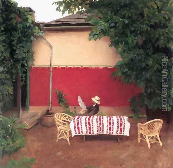 Red Wall 1910 Oil Painting - Karoly Ferenczy