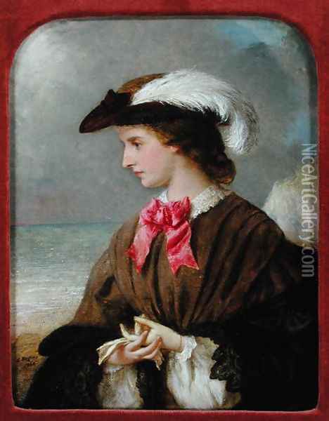 The Red Bow Oil Painting - Edward Hughes